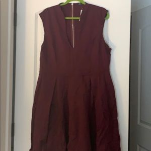 3X wine colored cocktail dress